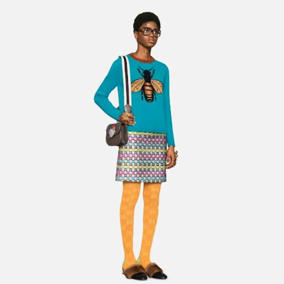 Gucci Totem Leather Heart Rhinestone Embellished Crossbody Bag - Picture 12 of 12